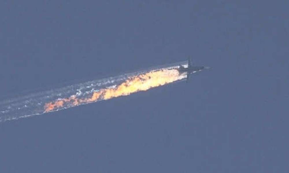 شاهد بالفيديو... تركيا تسقط طائرة روسية قرب حدودها مع سوريا