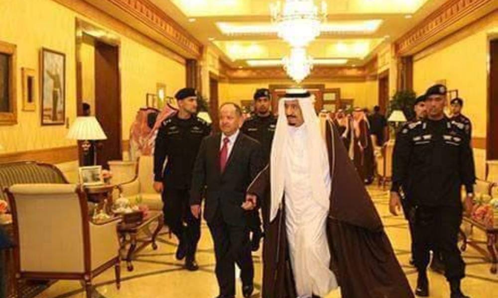 العاهل السعودي يمنح البارزاني (8) مليار دولار مقابل مساندة السنة في تشريع قانون الحرس الوطني