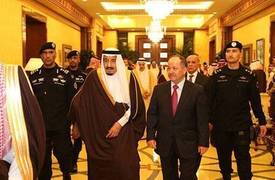 العاهل السعودي يستقبل البارزاني في الرياض
